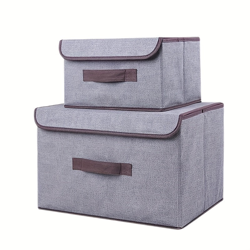 Rectangular Canvas Storage Box Waterproof Foldable for Home Kitchen Closet Toys