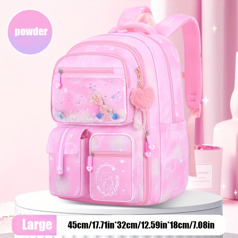 Children's Waterproof Gradient Backpack with Spine Protection for Primary School