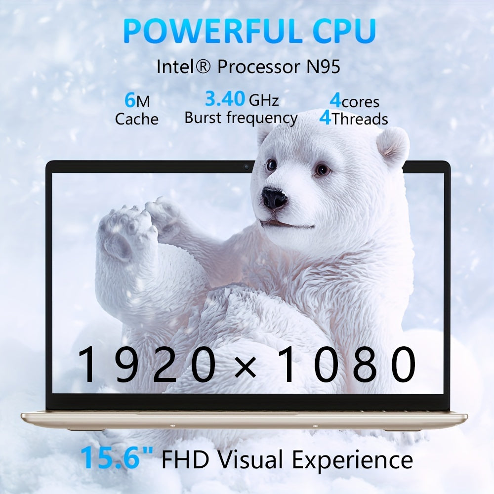 15.6 Inch Laptop with 32GB DDR4 RAM 1TB SSD Intel N95 FHD IPS Backlit Keyboard