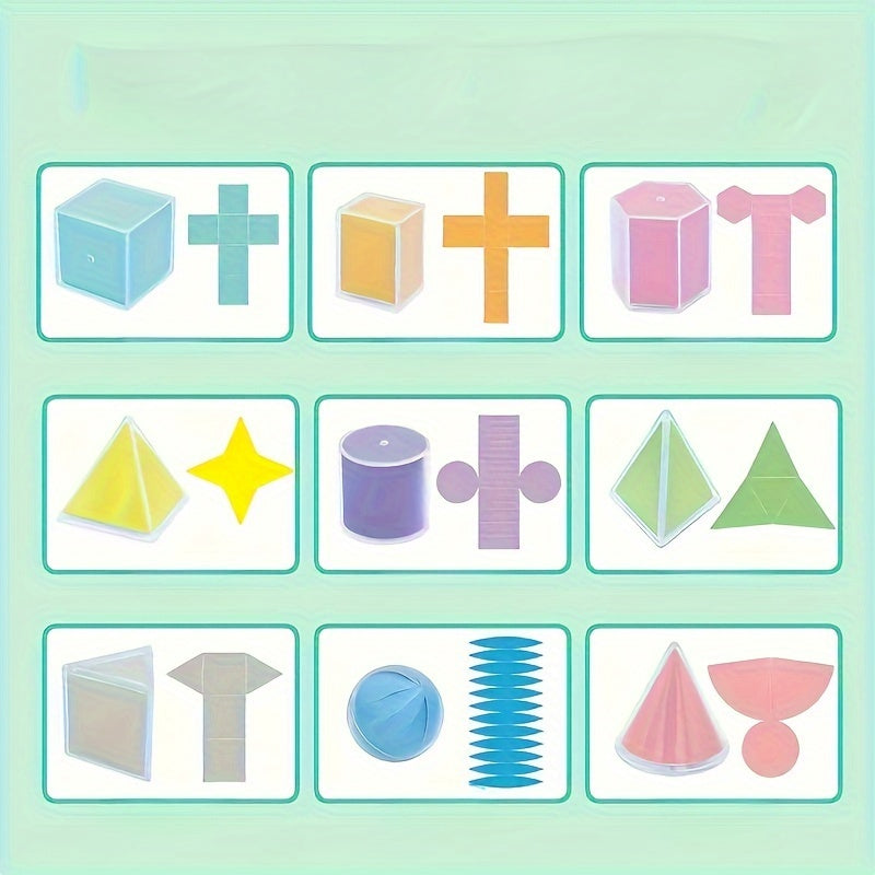 18-Piece Geometric Model Kit for Perspective Geometry Demonstrations PC Material