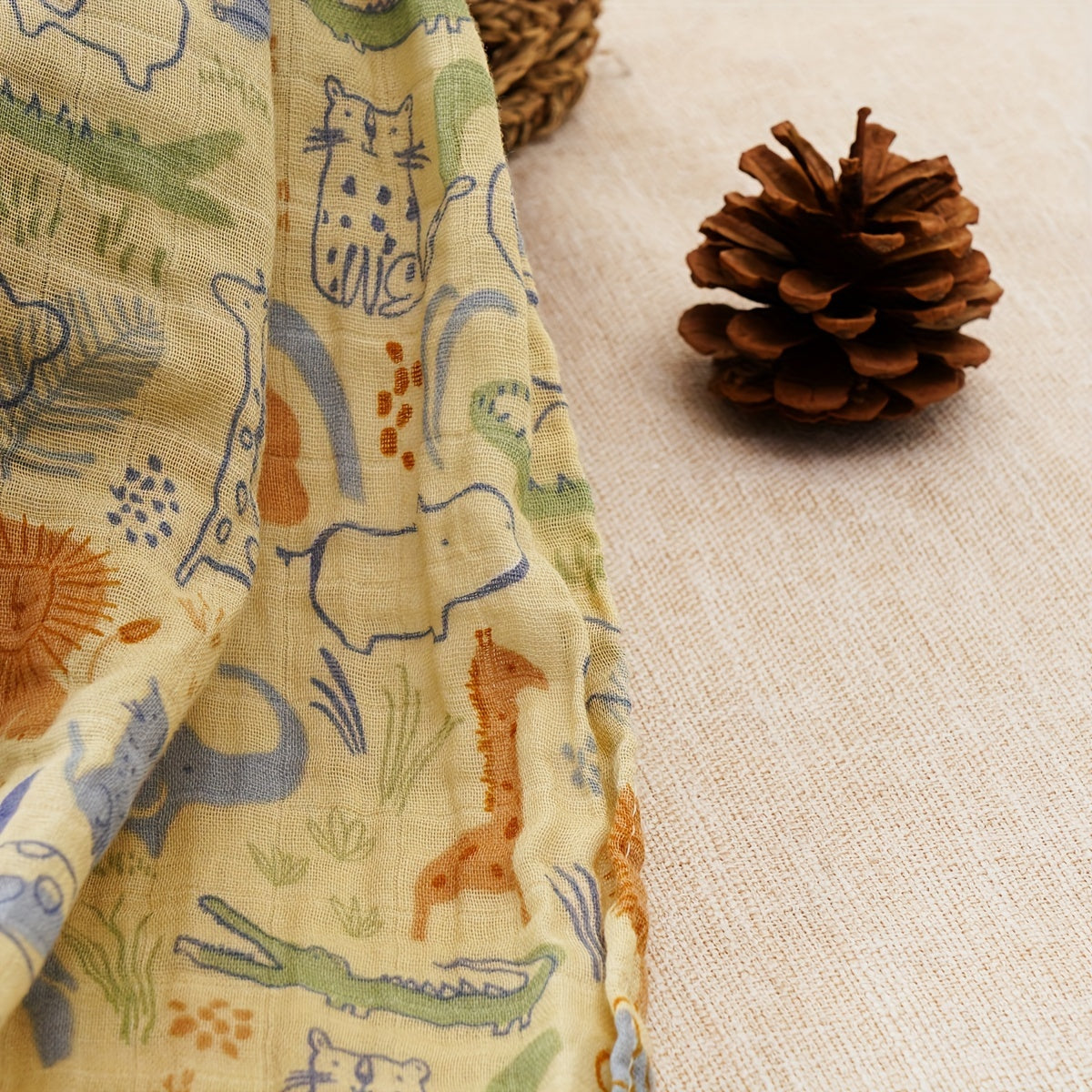 Manta de bebé de muselina 110x120cm suave de doble capa para recién nacidos y niños pequeños