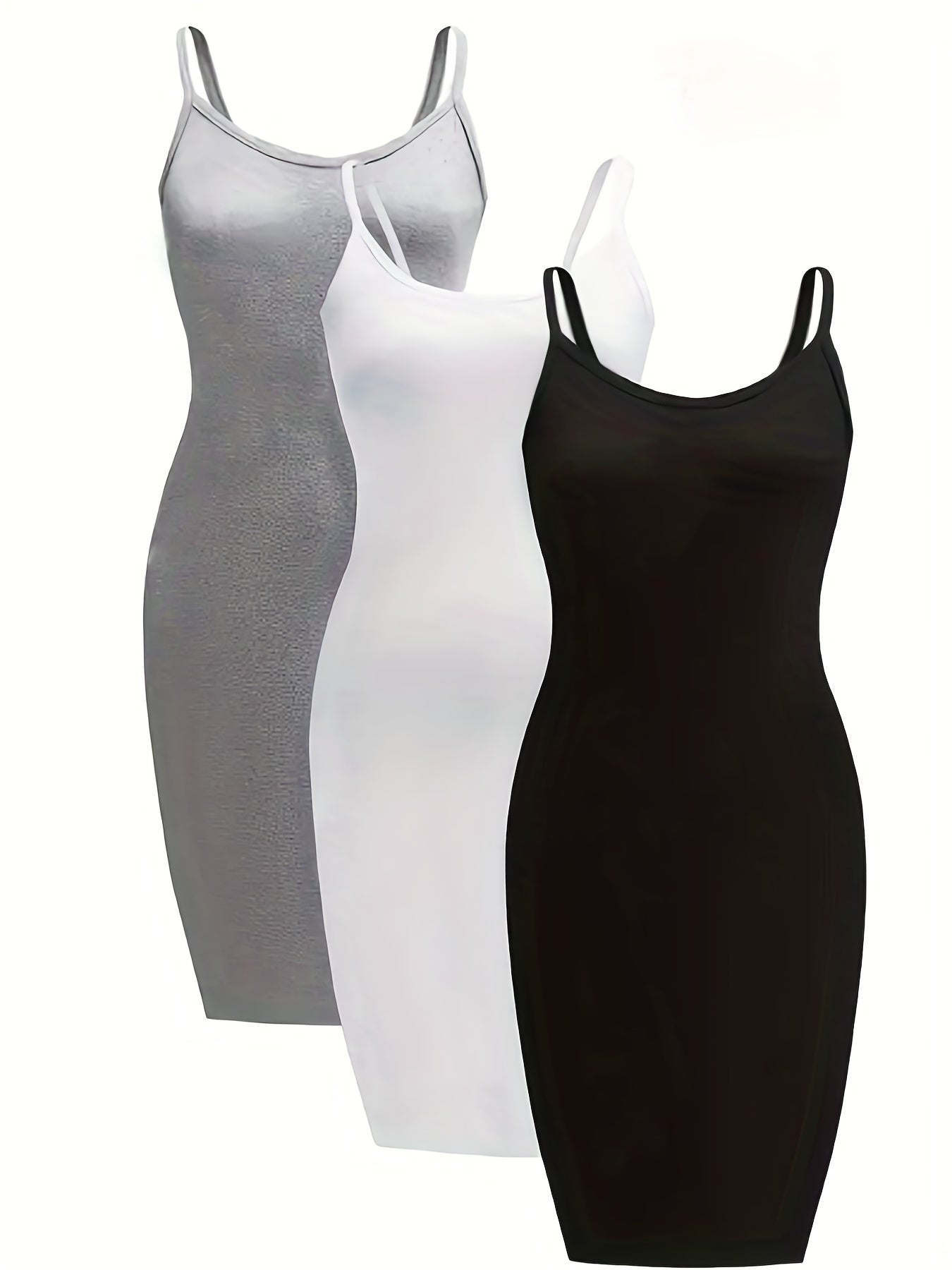 Женский комплект из 3 предметов: платье-сарафан с однотонными бретелями и аксессуары для повседневного летнего стиля