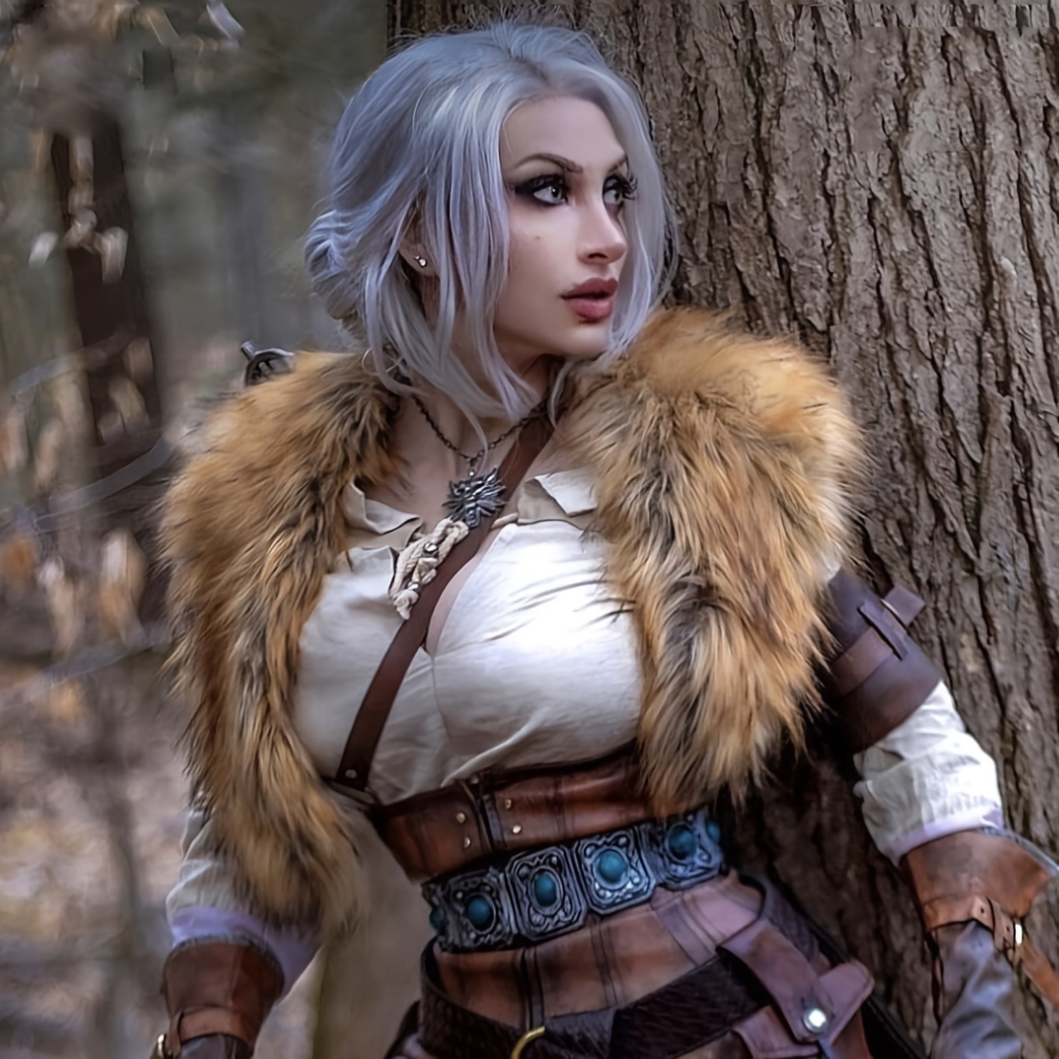 Шаль с воротником из искусственного меха в винтажном викингском стиле VOW - накидка для плеч для косплея норвежского воина-пирата: аксессуар для костюма на Хэллоуин