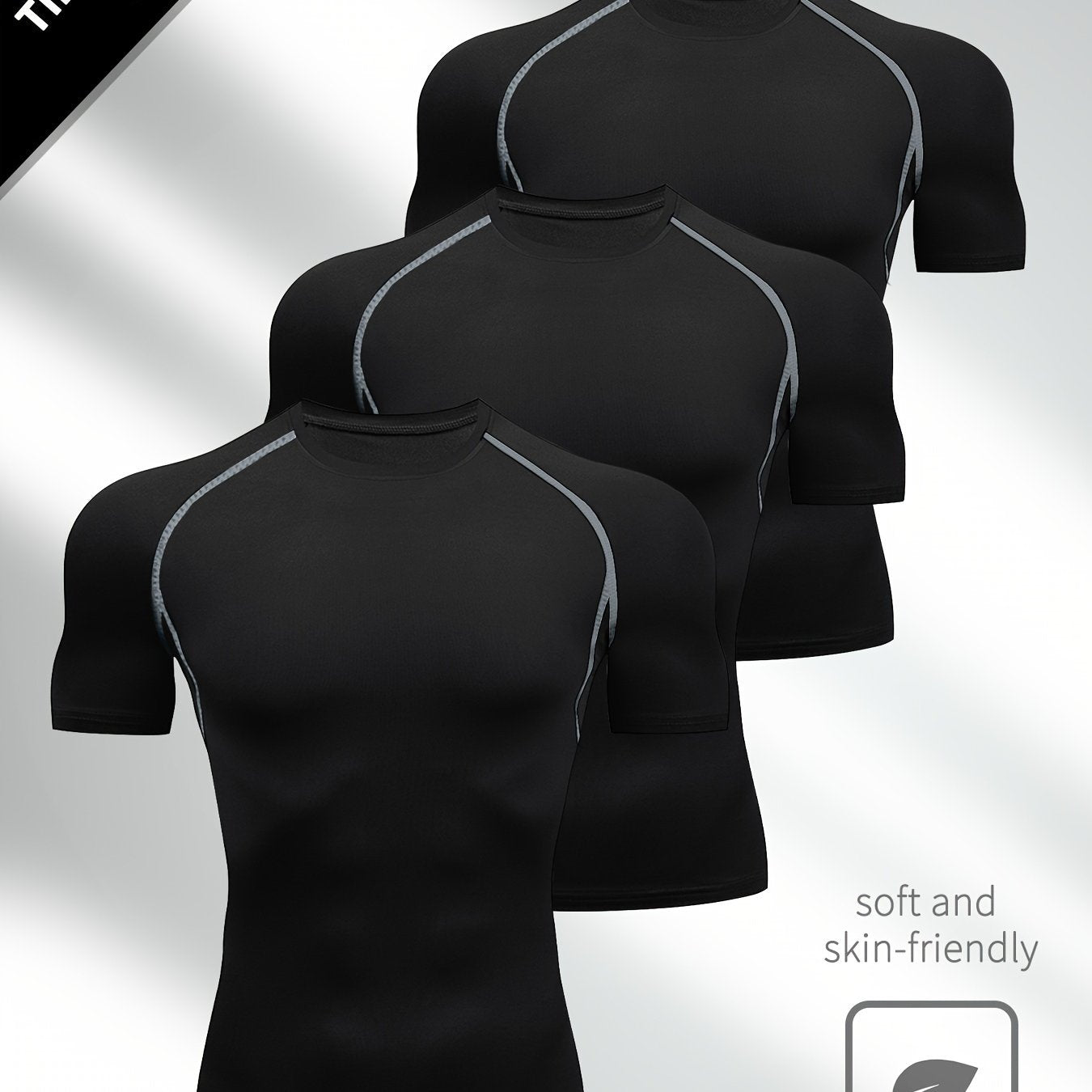 Men's Compression Shapewear Tops Short Sleeve Moisture-Wicking Fitness Workout Shirts