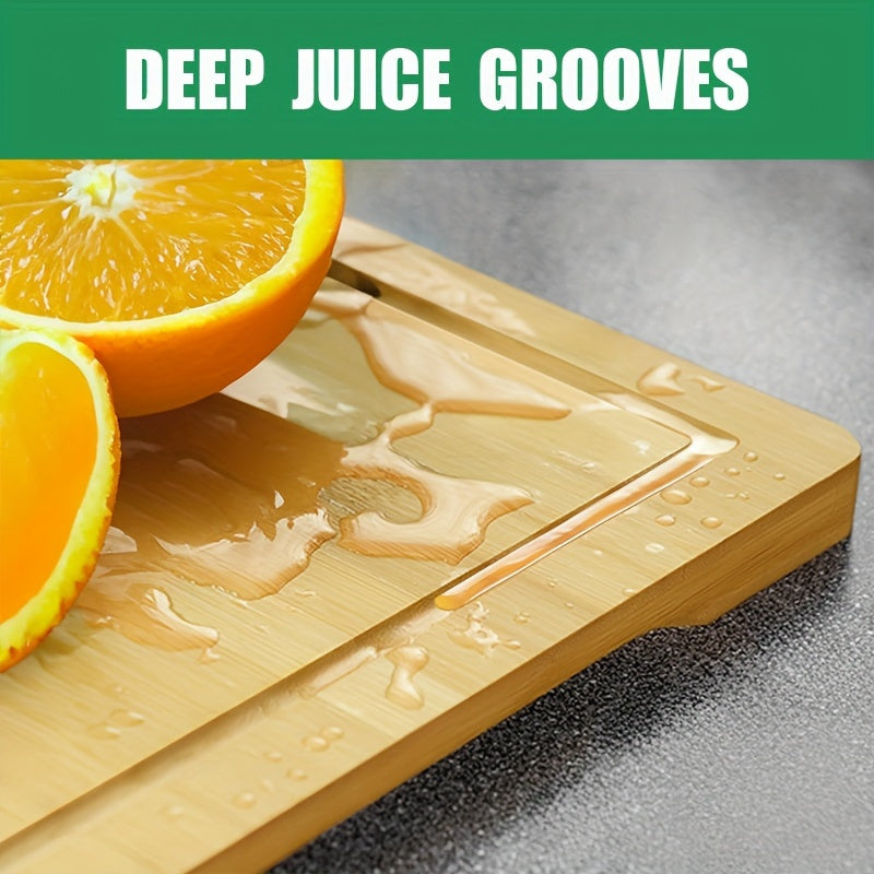 Wooden Cutting Boards Set with Juice Grooves and Serving Boards for Kitchen