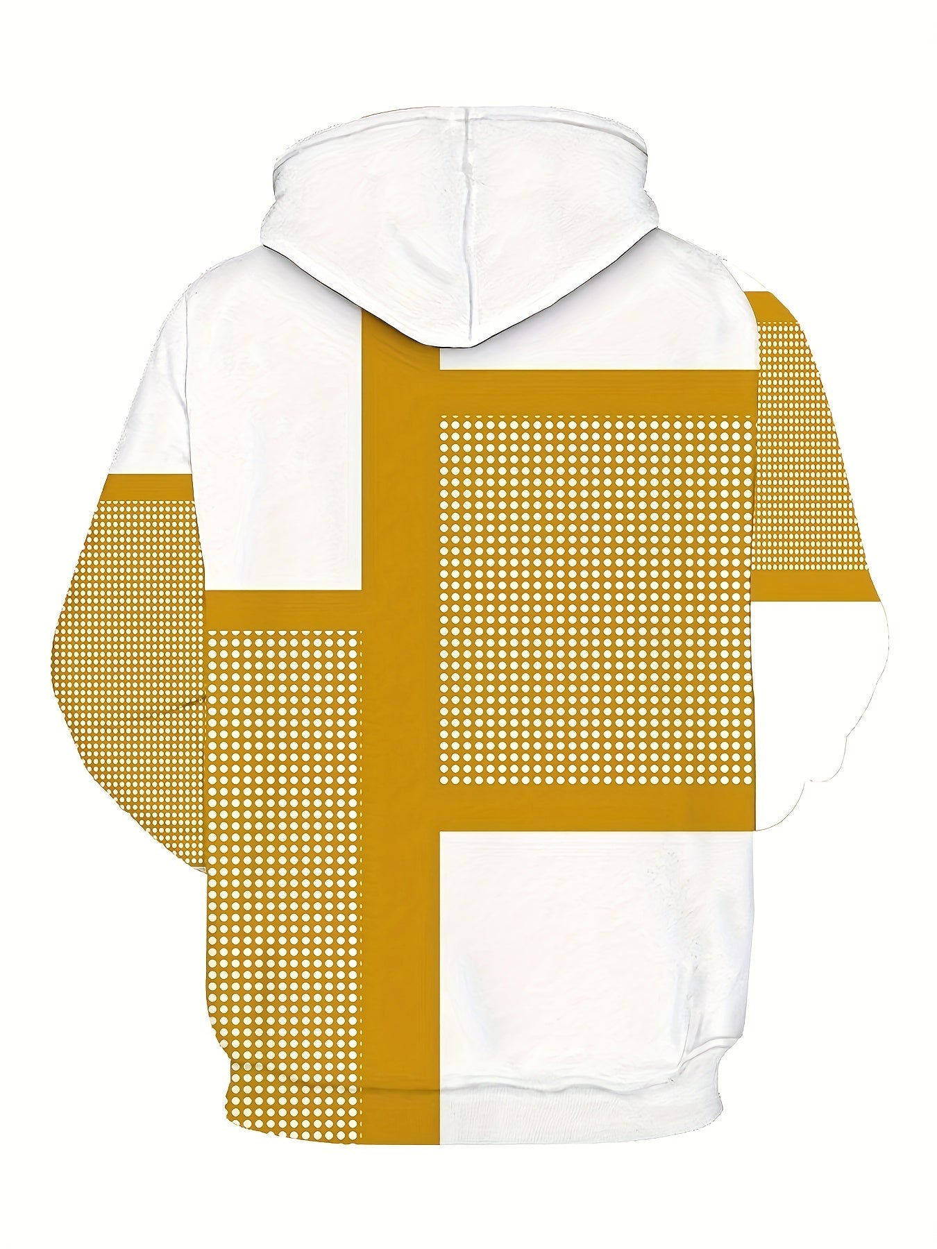 Men's Digital Print Hooded Sweatshirt Polyester Long Sleeve Plus Size Casual Knit