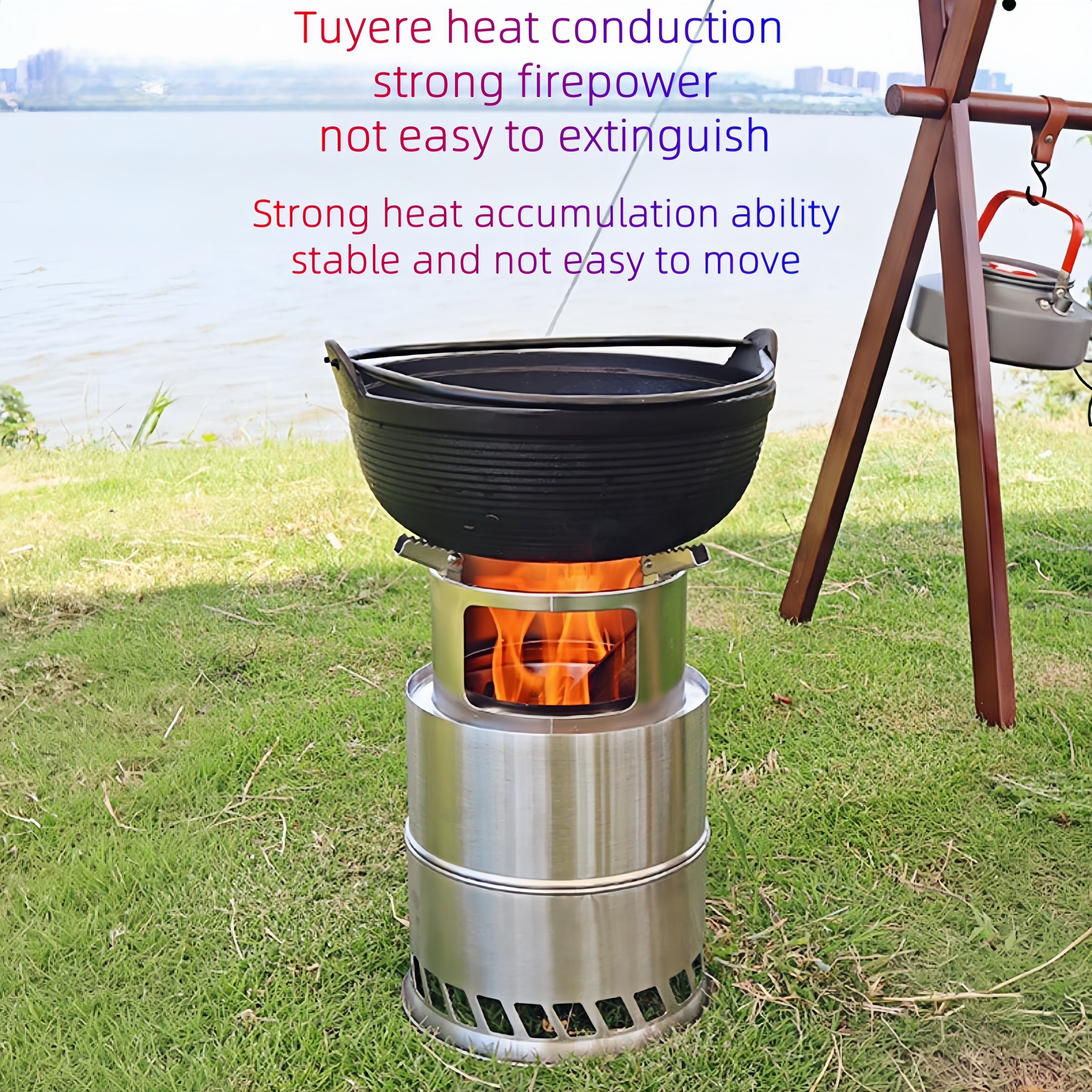 Outdoor Foldable Stove 20cm Diameter Stainless Steel Portable Heating Solution
