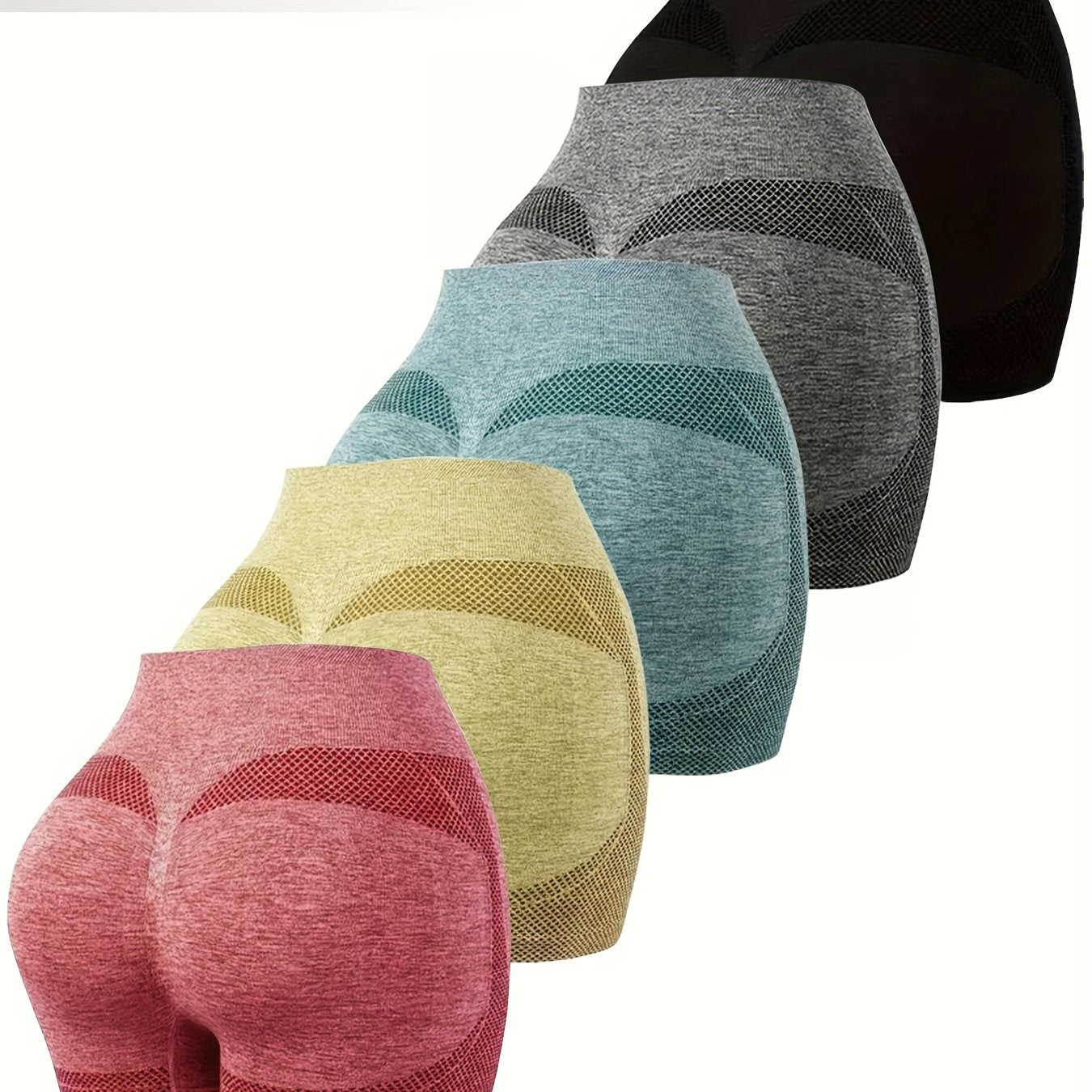 Высокая талия, дышащие эластичные йога-штаны для женщин с подъемом бедер