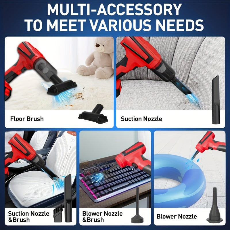 Rechargeable Portable Handheld Vacuum Cleaner for Car Home Office Pet Hair Sucking and Blowing