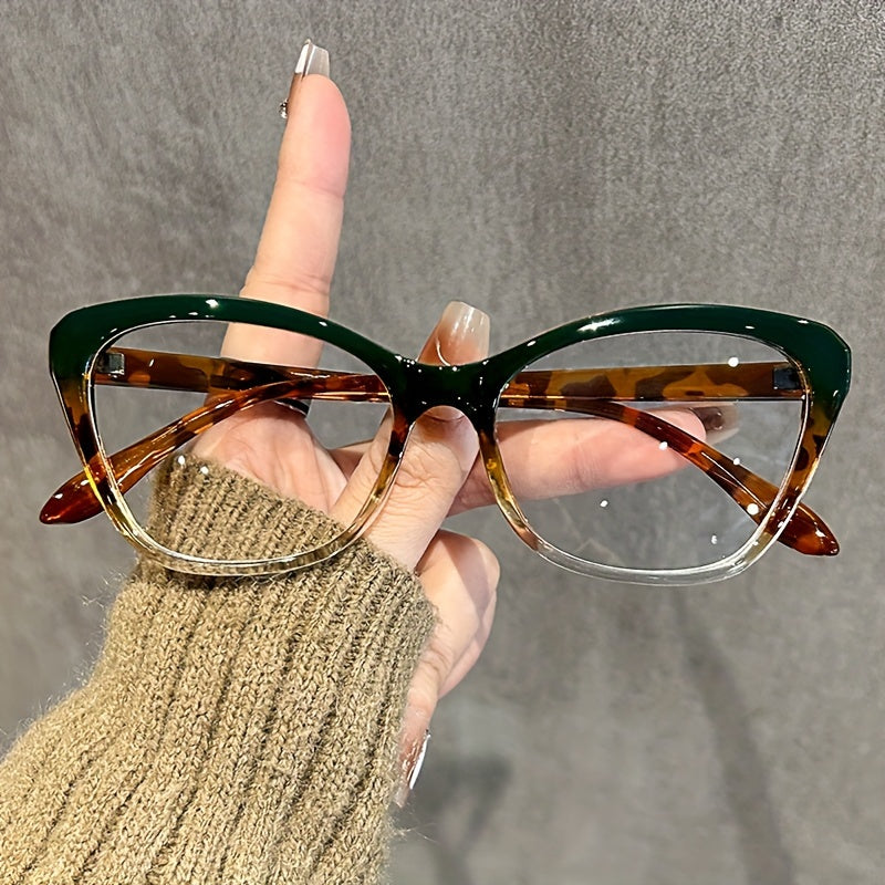 Women Cat Eye Glasses with Clear Lenses Y2K Style Acetate Anti-Blue Light Computer Eyewear