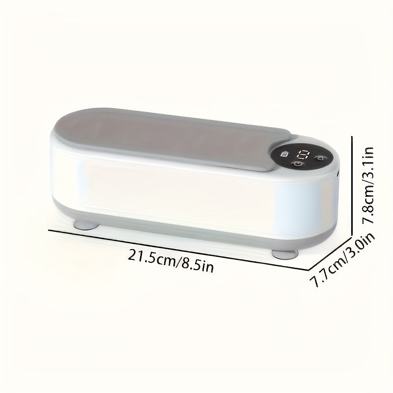 Qimmatbaho buyumlar, braketlar, makiyaj cho'tkalar va soat kamarlar uchun ultratovushli tozalash vositasi, yuqori chastotali titrash bilan mustahkam plastmassadan tayyorlangan. Samarali va xavfsiz tozalash qurilmasi, ko'zoynaklar va boshqalar uchun ideal.