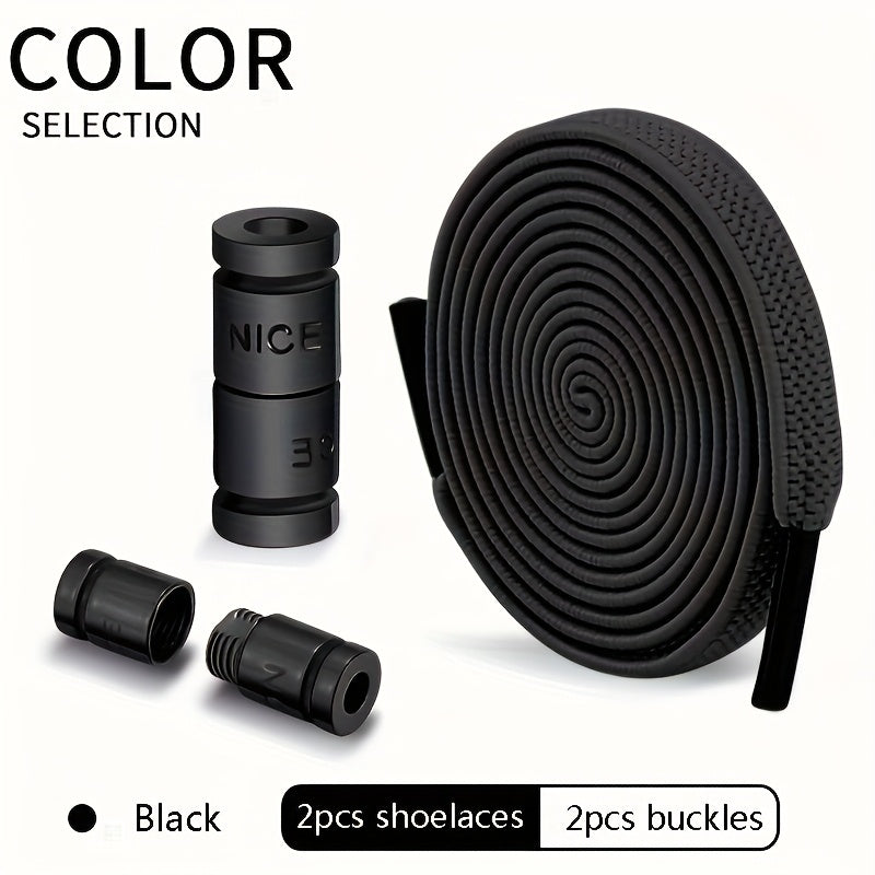 Unisex Elastic No-Tie Shoelaces with Locks Lightweight Acetate Sports Style