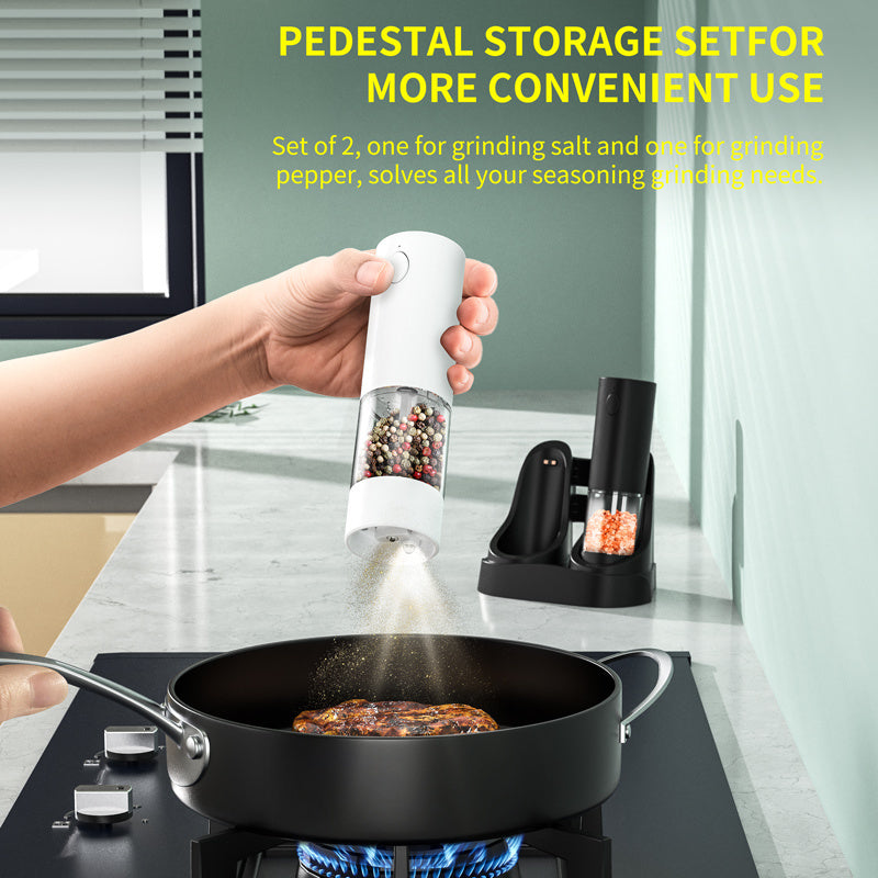 Qalampir va tuz uchun kombinatsiyalashgan elektr maydalagich, keramik yadro, shaffof konteyner