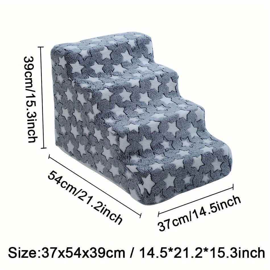 Small Medium Dog Stairs Non-Slip Sponge Removable Cartoon 3 or 4 Steps
