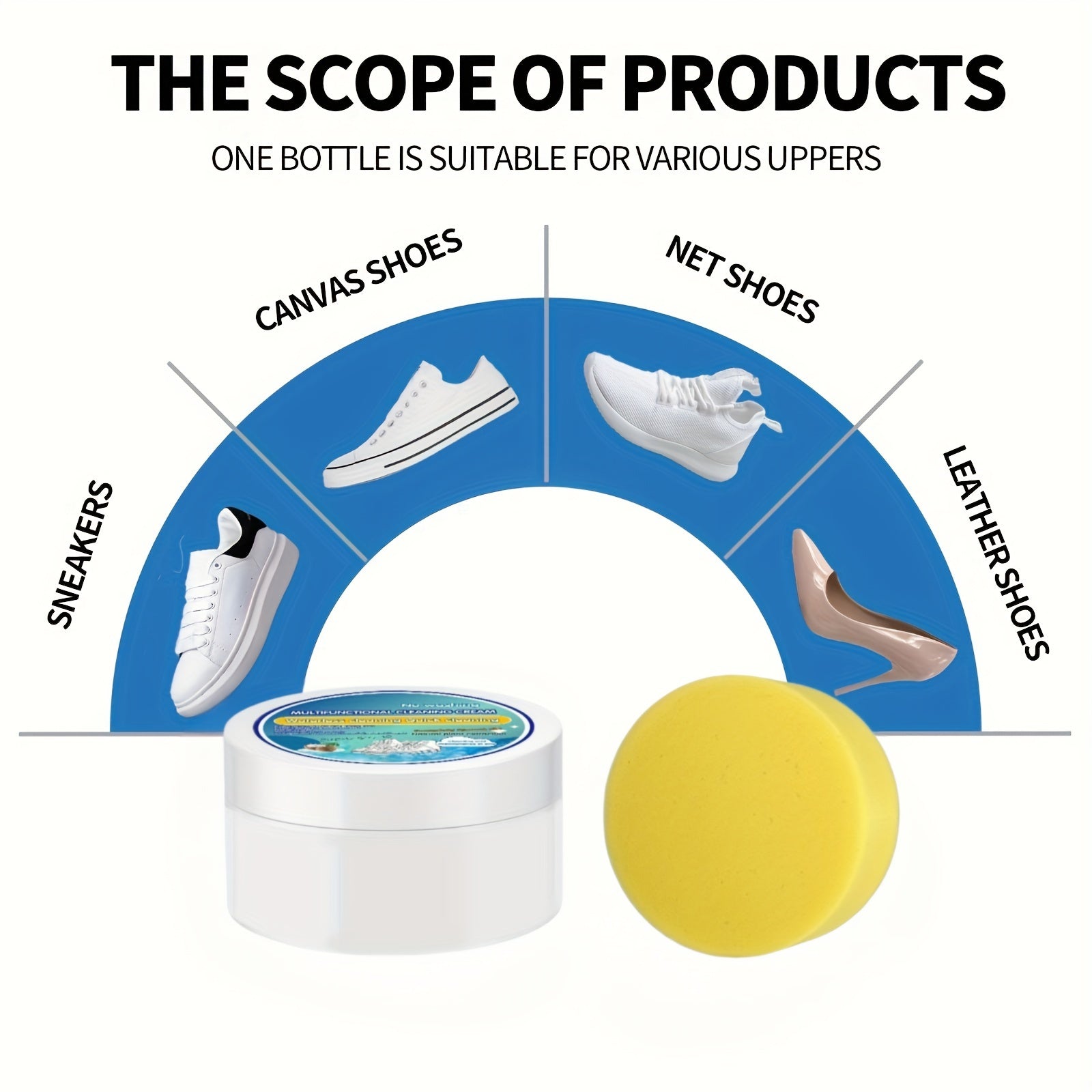 Shoe Cleaner Cream Waterless Stain Remover for Sneakers and Shoes