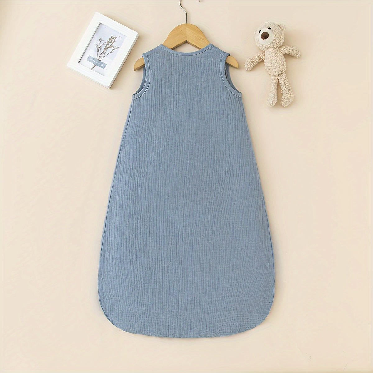 Kids Wearable Blanket with Double Zipper, Wrinkled Cotton, All Seasons