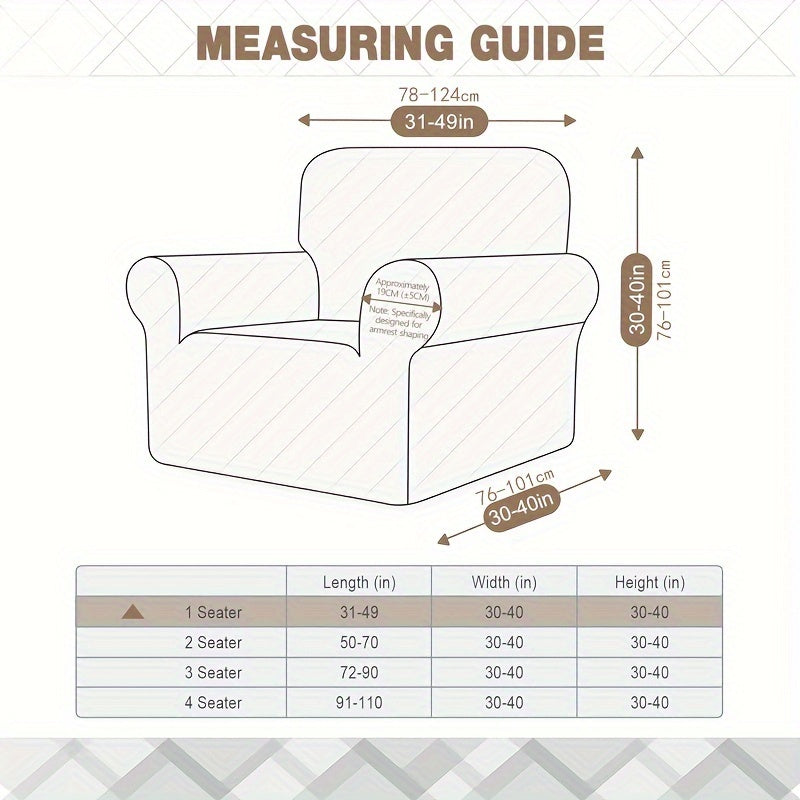 Thickened Jacquard Sofa Cover All-Elastic Bottom for 1-4 Seater Pet-Friendly