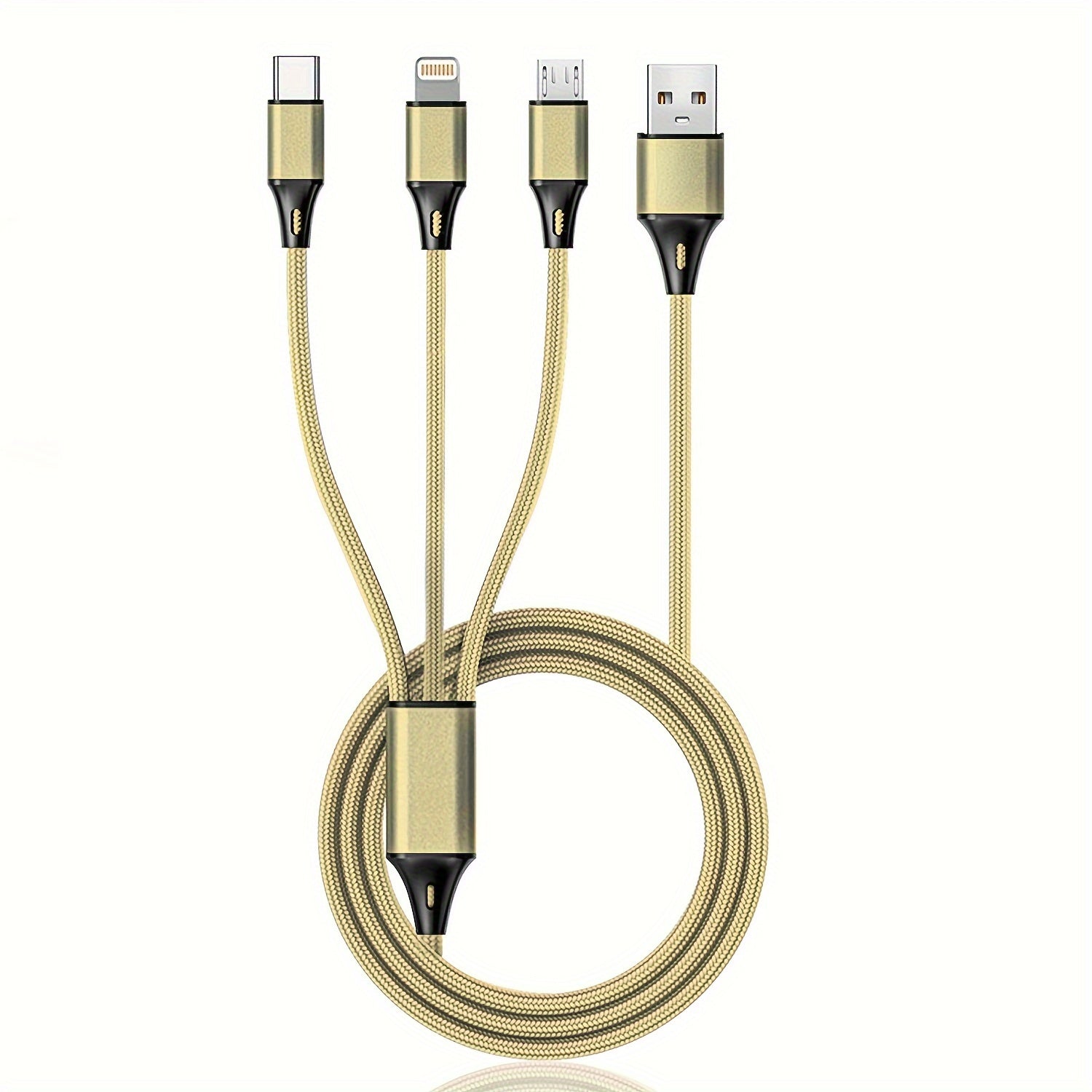 Nylon Woven Fast Charging Cable for iPhone, Type-C, Micro USB Devices