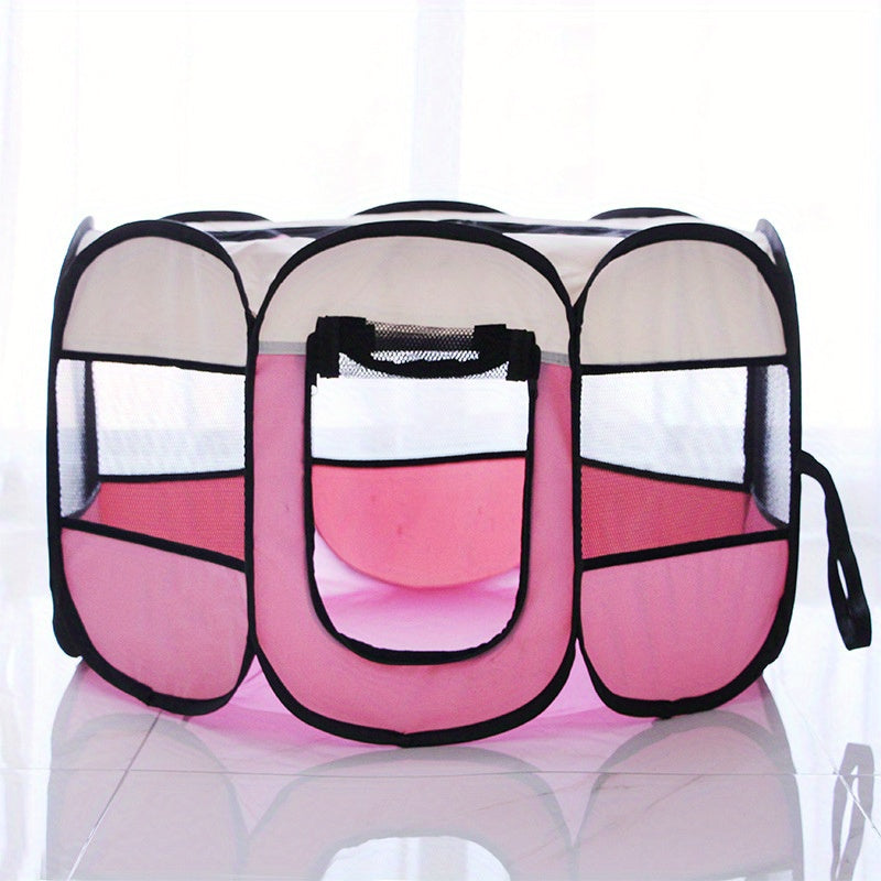 Foldable Cat Tent Bed with Paw Print Design, Polyester, Indoor Outdoor Use