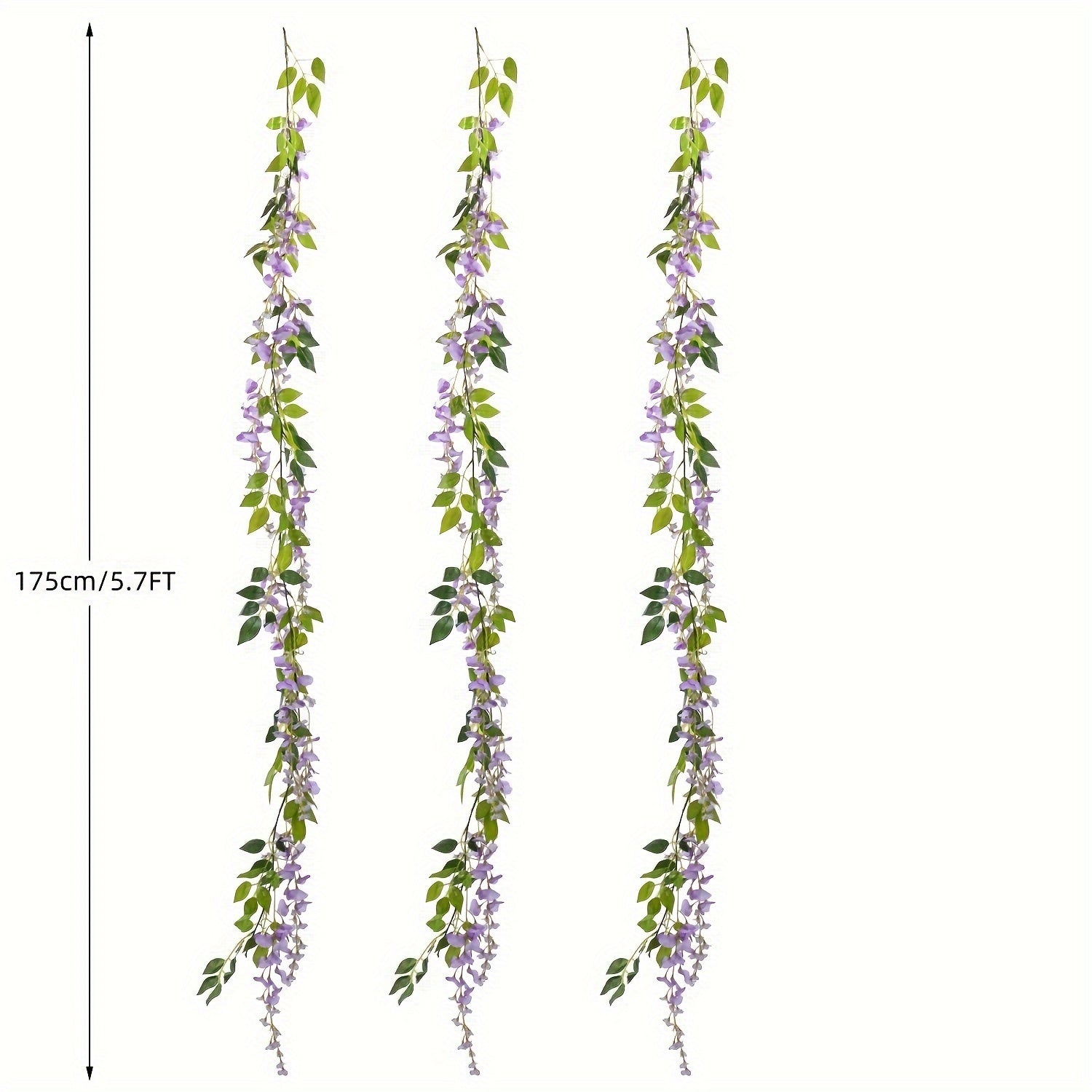 Artificial Wisteria Garland 173.74cm for Wedding and Home Decor Set of 3