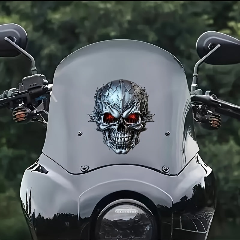 Мотоциклетный автомобиль водонепроницаемый 3D металлический череп наклейка прочный ПВХ царапиноустойчивый