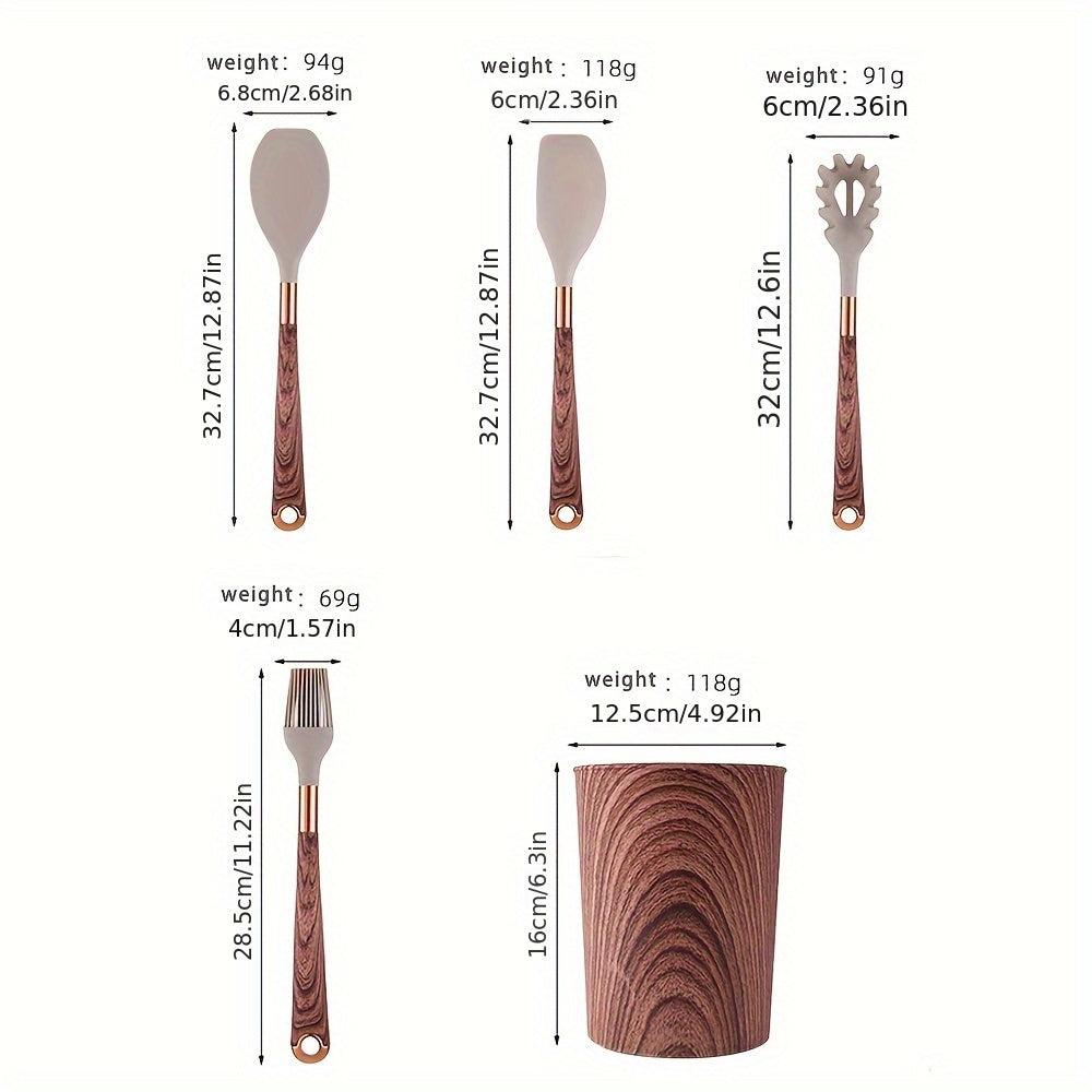 Набор из 11 силиконовых кухонных принадлежностей с антипригарным покрытием - устойчив к теплу, отлично подходит для готовки и выпечки - идеальный подарок на праздничные сезоны, такие как Хэллоуин, Рождество, Пасха и День Благодарения.