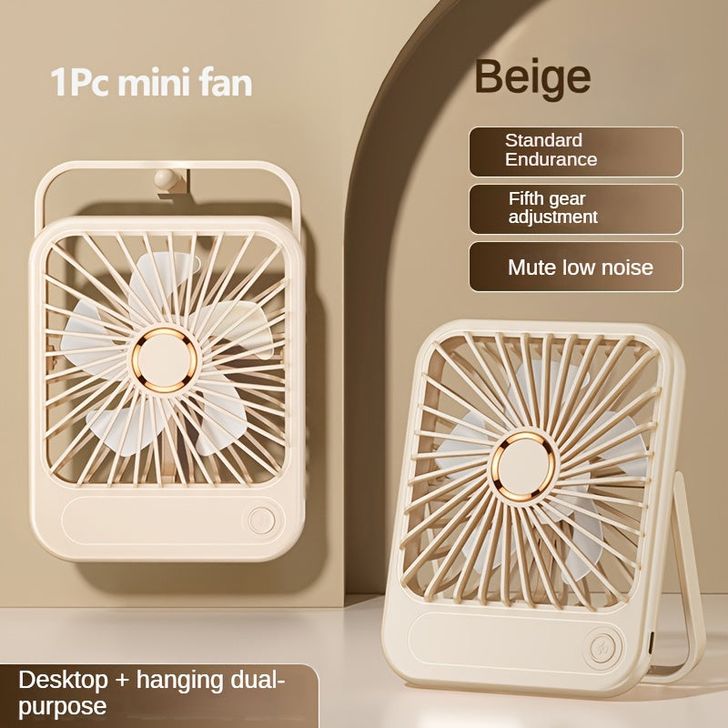 Compact USB Rechargeable Table Fan with 3 Speed Modes, Portable Indoor Outdoor
