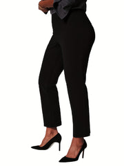 Women's Plus Size Stretchy Straight Leg Pants Black Plus-Size Pants
