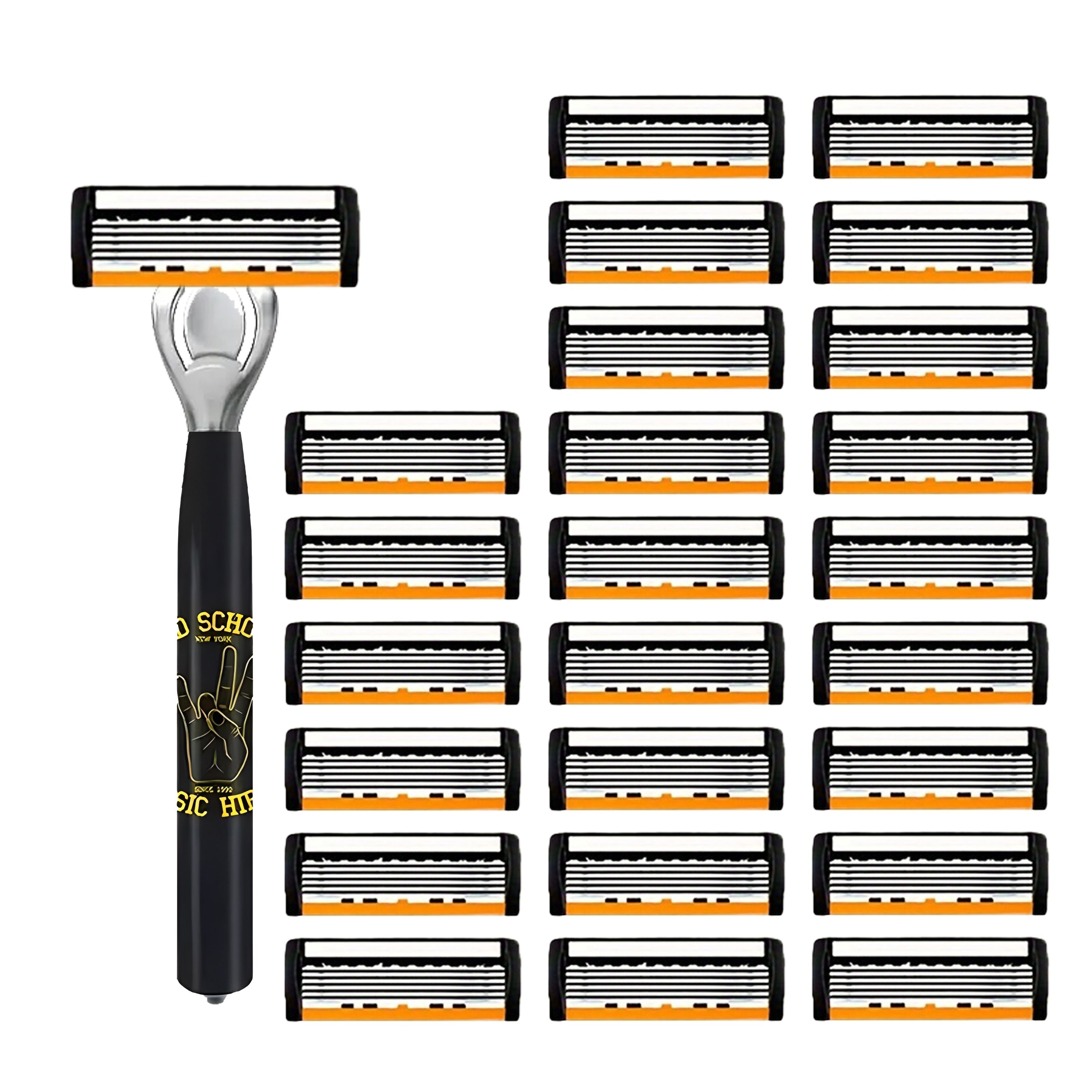 Men's Stainless Steel Safety Razor Set with Sharp Blades for Close Shave