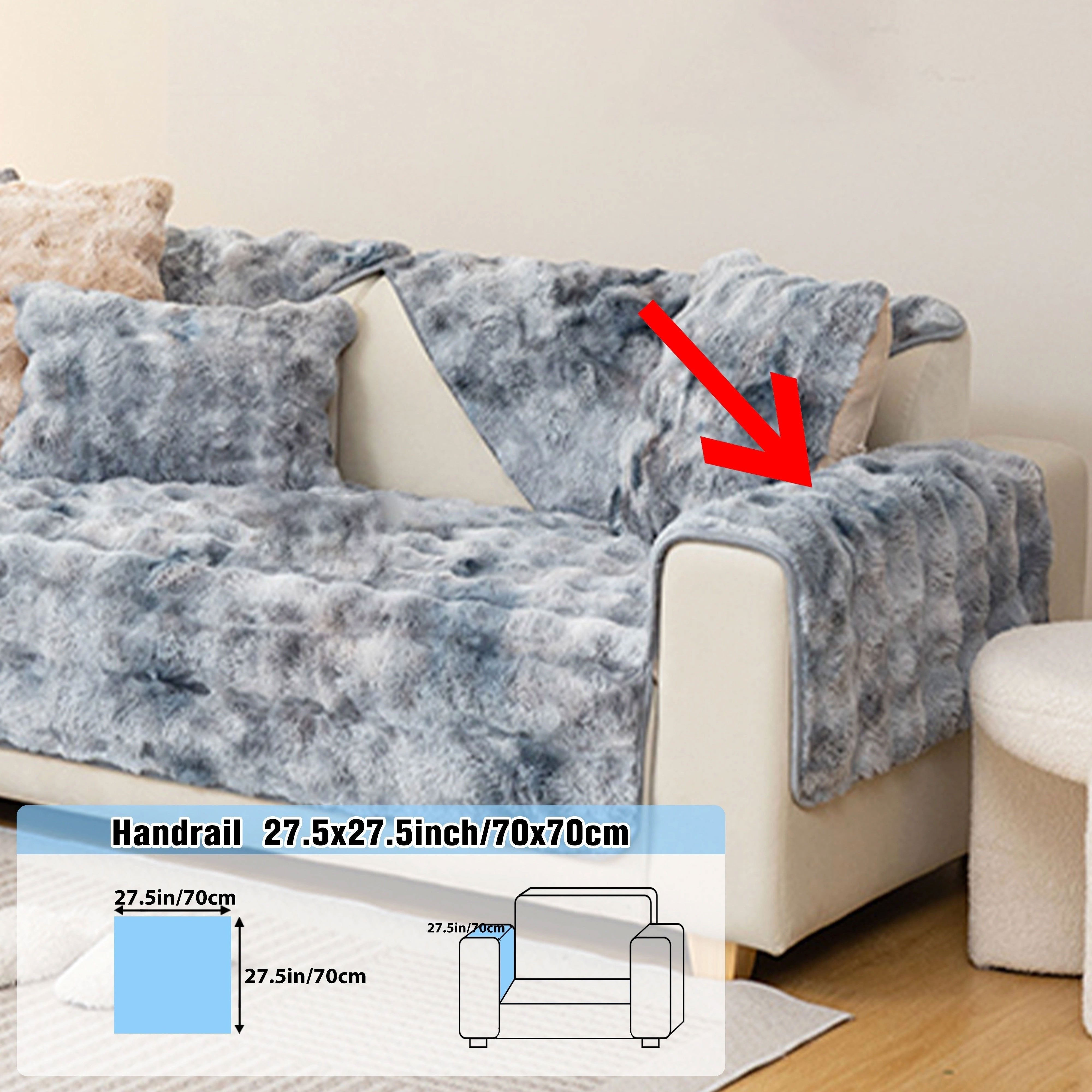 Плюшевое покрытие для дивана на зиму подходит для спальни, гостиной, офиса, домашнего декора