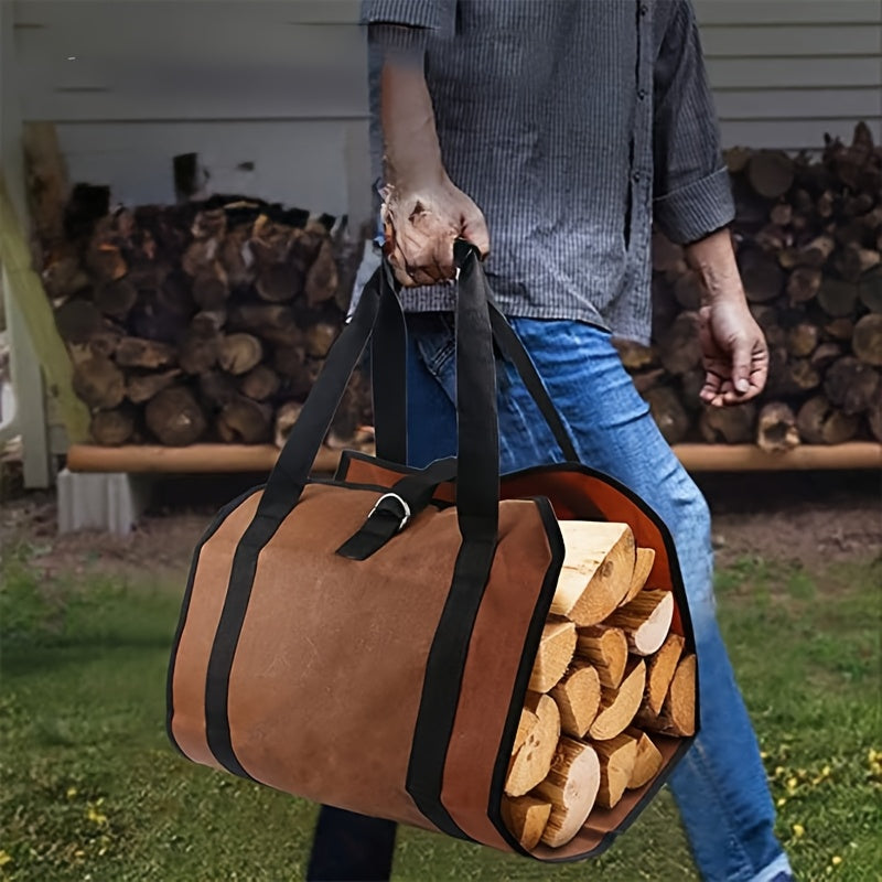 Large Capacity Outdoor Firewood Carrier Bag Water-Resistant Log Tote for Camping Fireplace