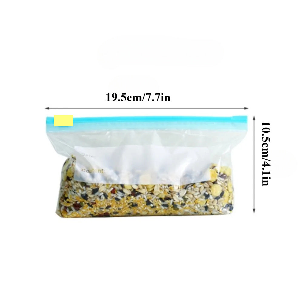 30pcs Reusable Thickened Sliding Lock Zipper Bags Food-Grade PE for Fresh-Keeping