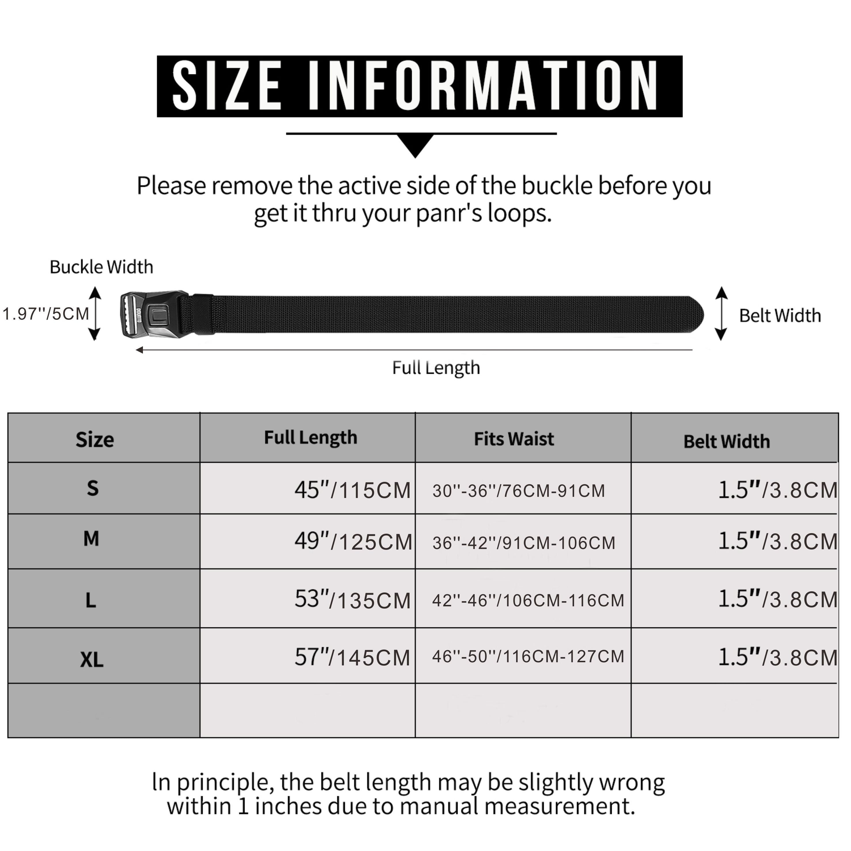 Men's Black Nylon Tactical Quick-Release Belt with Alloy Buckle for Outdoor Activities