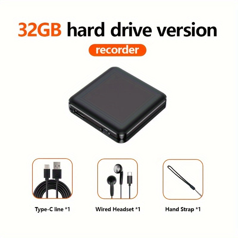 32GB 64GB Ovoz yozuvchi, shovqinni kamaytirish bilan MP3 ijro etish, sayohat uchun portativ, intervyu, ma'ruza, uchrashuvlar uchun