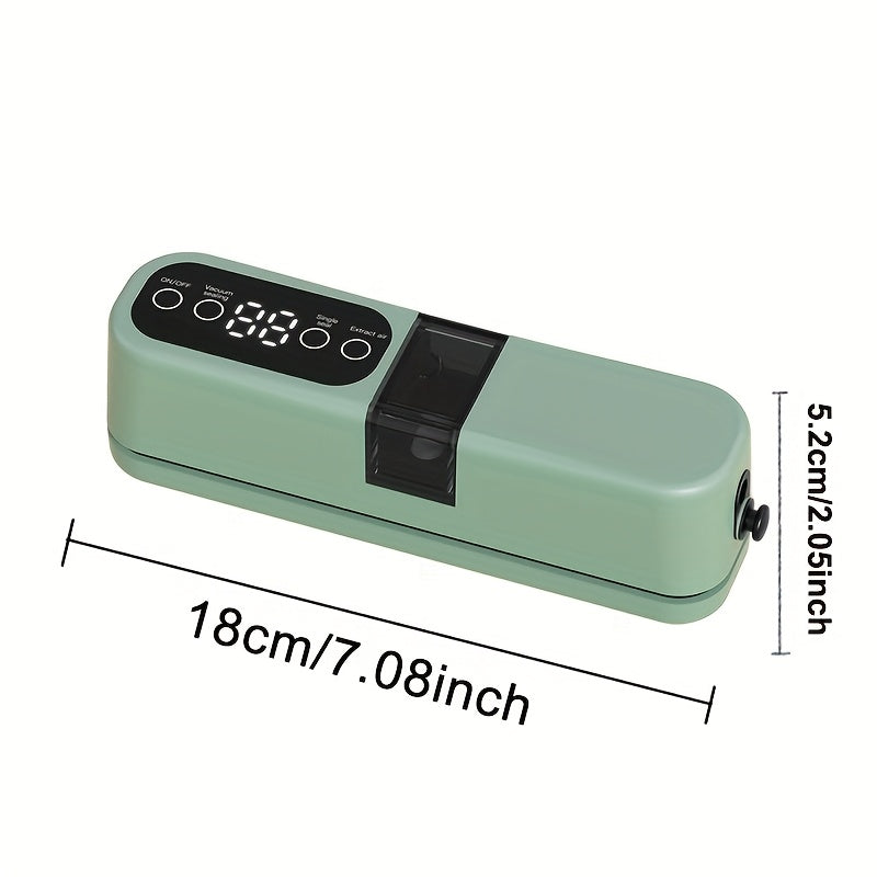 Портативный USB перезаряжаемый вакуумный запайщик с цифровым дисплеем для сохранения продуктов