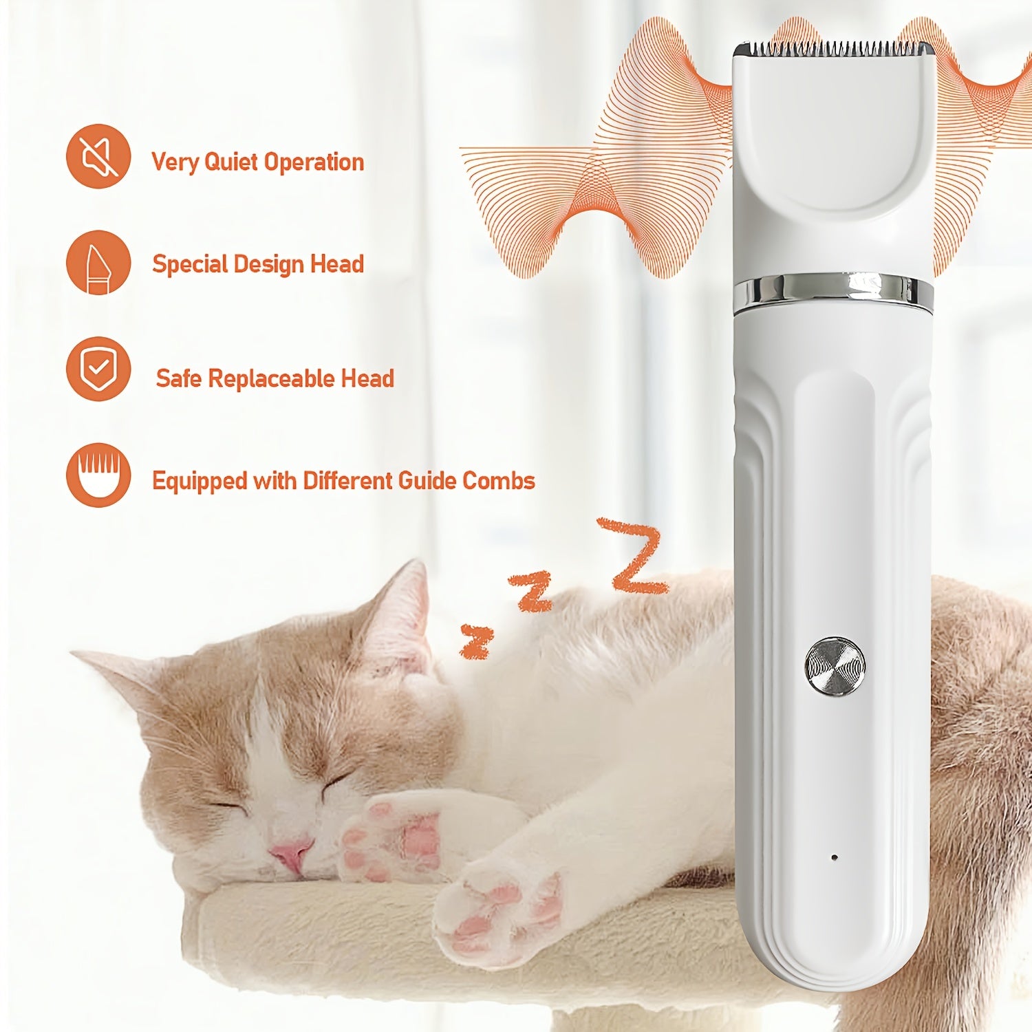 USB Rechargeable 4-in-1 Pet Grooming Kit for Dogs and Cats Hair Clipper Nail Trimmer Foot Razor