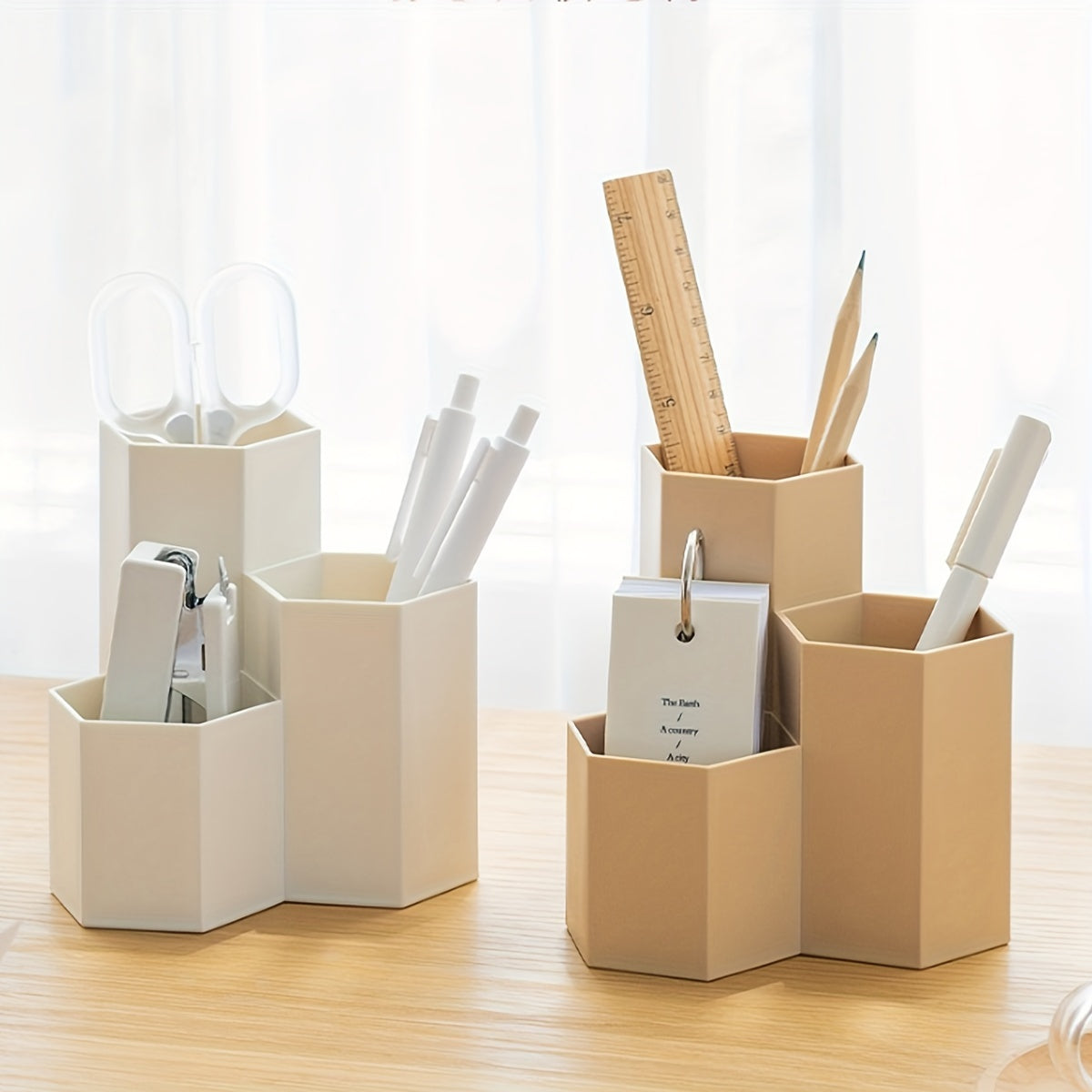 Desk Organizer for Pens and Stationery Items Black Plastic Office Desk Accessory