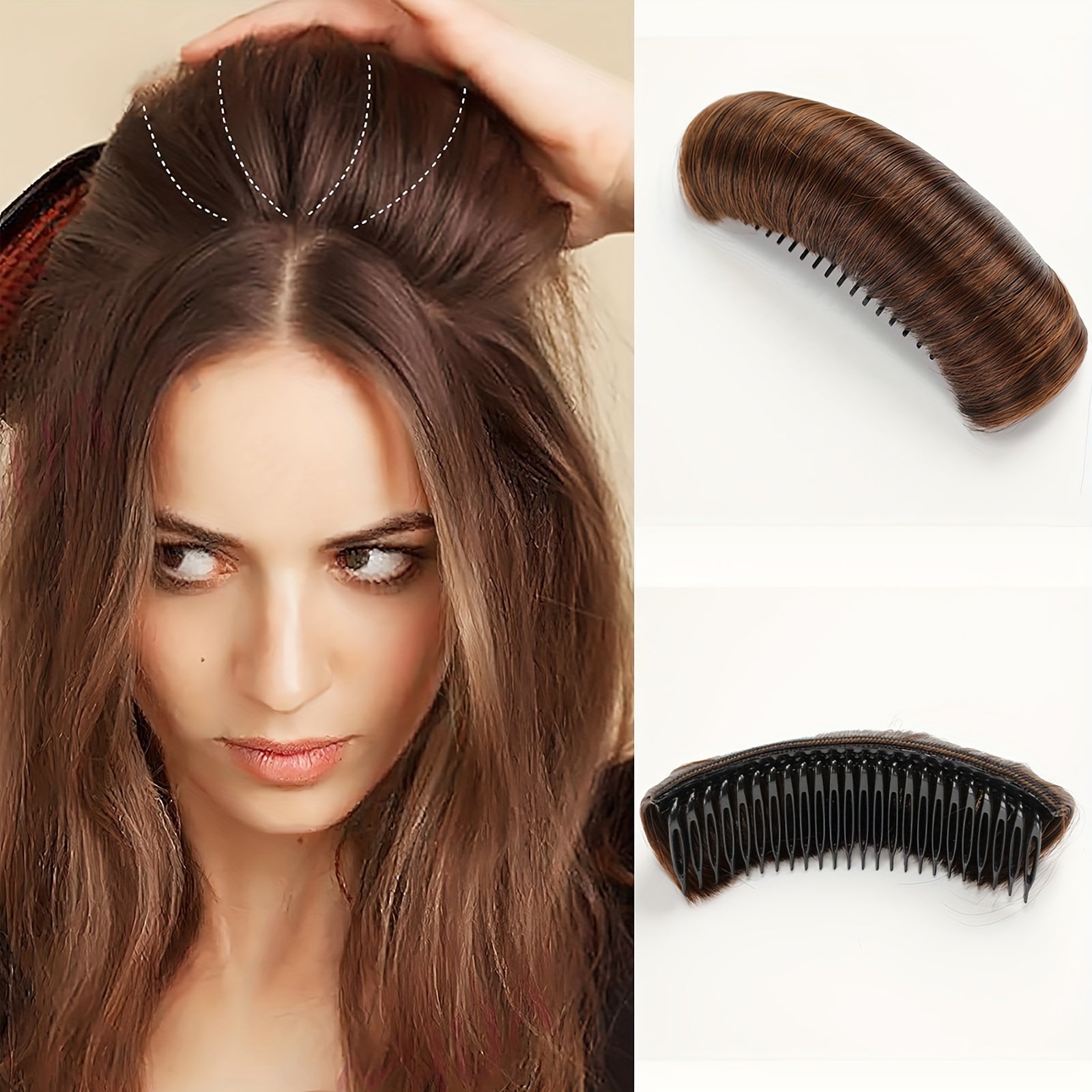 Women Hair Bump Up Tool, Hair Accessories, Golden Volume Insert, Bun Maker