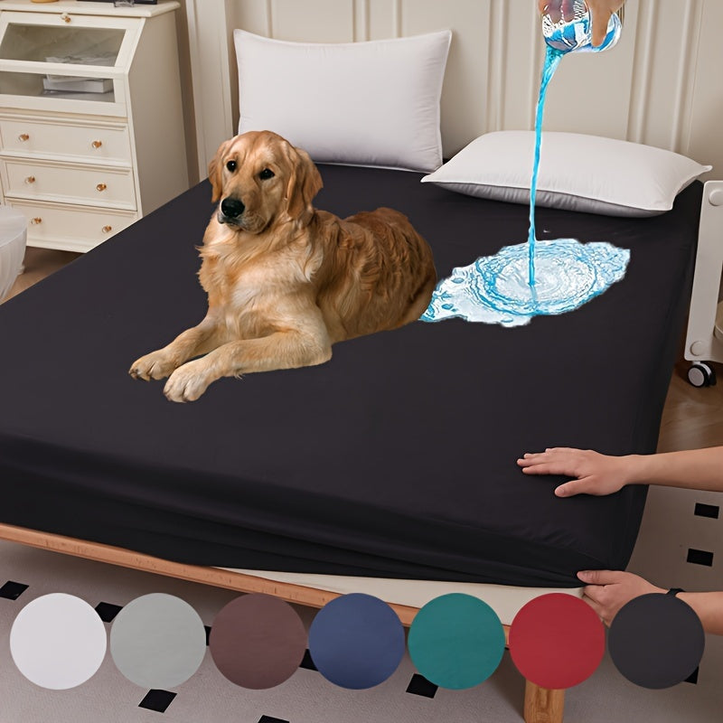 Waterproof Fitted Mattress Protector Large Noiseless Machine Washable Soft Pet Bed Cover