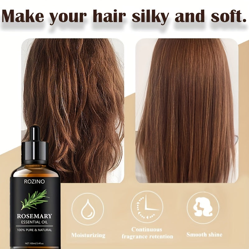 Unisex Natural Rosemary Essential Oil 100ml for Hair Care Moisturizing Shiny Hair