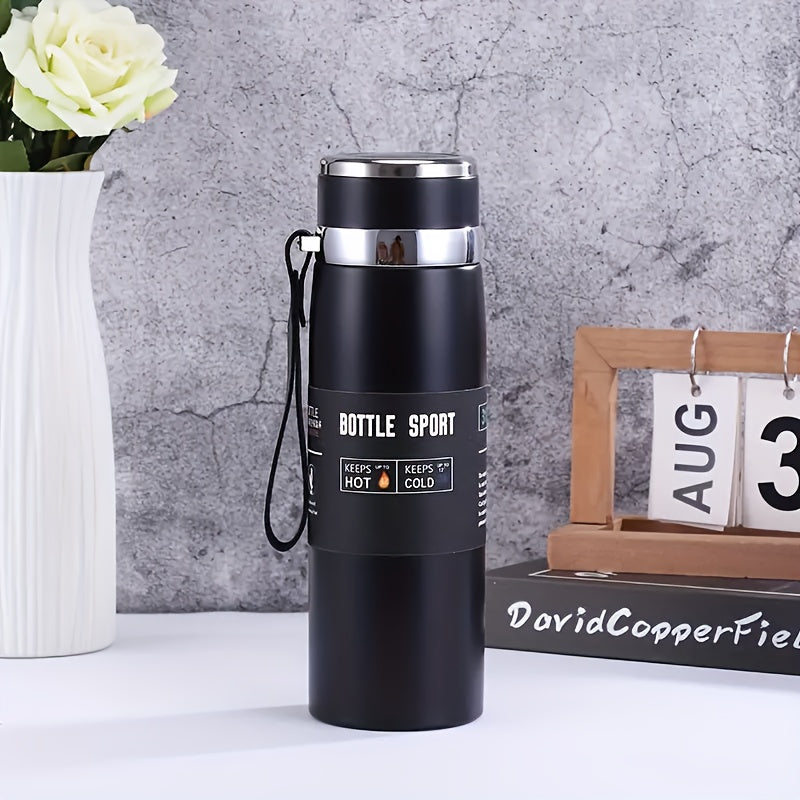 Large Capacity Travel Kettle Stainless Steel with Insulated Cup and Portable Strap