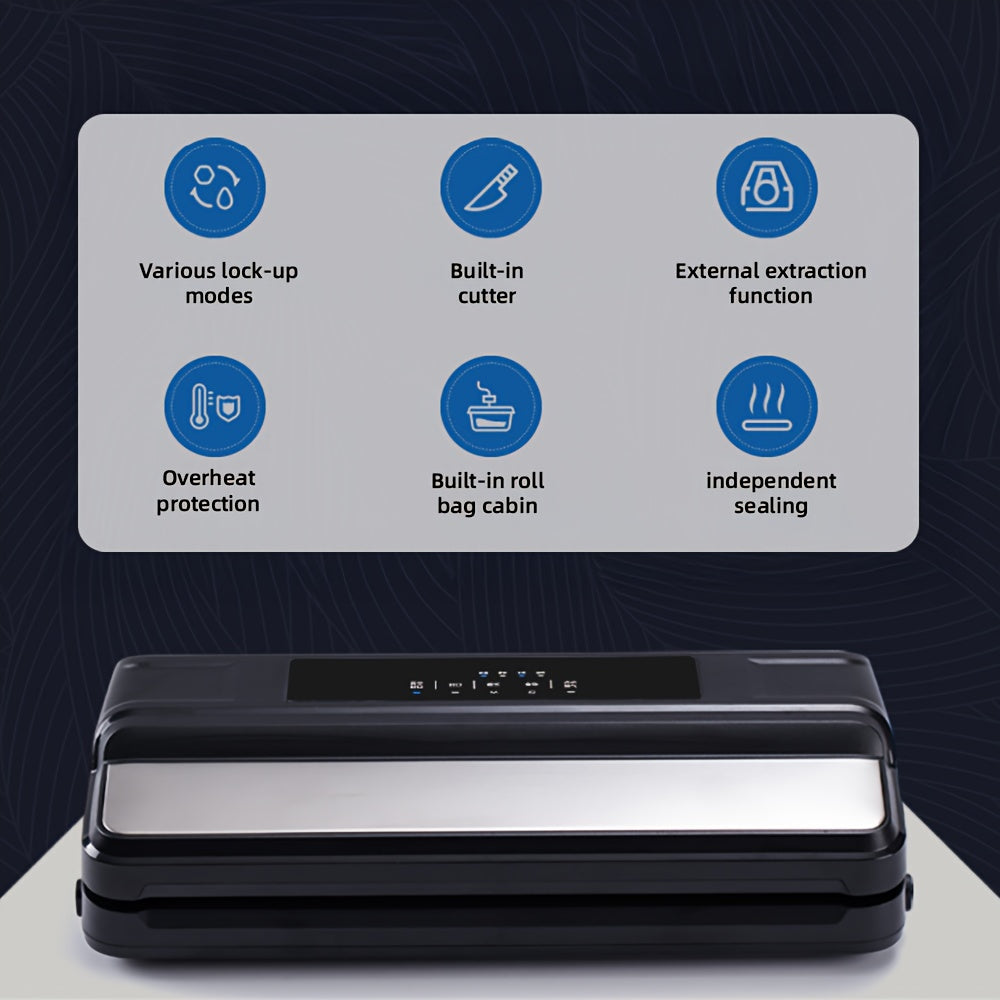 Европейский стандарт 220В вакуумный упаковщик для сухих и влажных продуктов, двухфункциональная упаковка, полностью автоматическая внешняя экстракция
