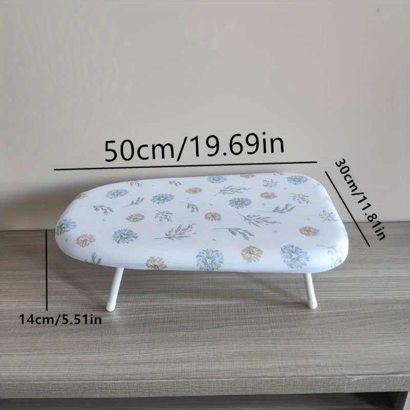 Compact Floral Ironing Board Foldable Tabletop Clothes Pressing Pad
