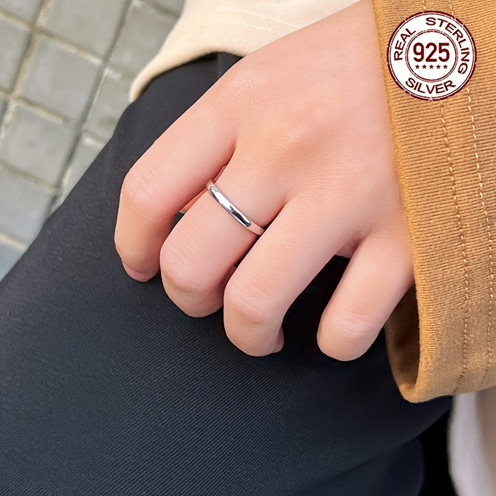 Sterling Silver Adjustable Engagement Ring Set Hypoallergenic Round Bands for Couples