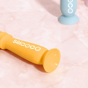 Juego de utensilios de silicona para niños de 3 piezas con diseño de cara feliz, no tóxico, seguro para microondas y lavavajillas