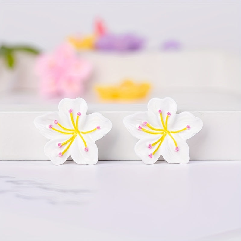 Set of 10 Vibrant Cherry Blossom Magnetic Stickers for Fridge and Whiteboard Decor