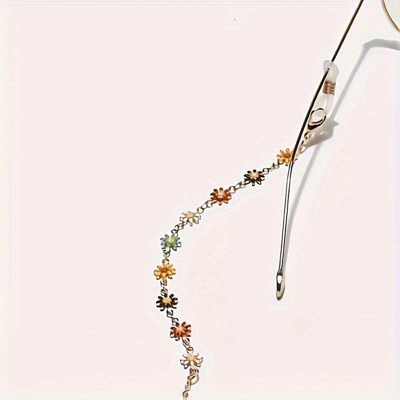 Антискользящий шнурок для солнцезащитных очков с дизайном ромашки, идеально подходит для надежного удержания ваших очков и добавления милого акцента к вашему стилю. Также может использоваться для удержания масок или очков на месте.