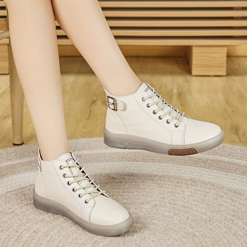 Women's Ankle Booties Solid Color Breathable Non-Slip All-Season Comfortable