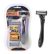 Men's 5-Layer Blade Razor with Replaceable Cartridges Travel Shaving Kit