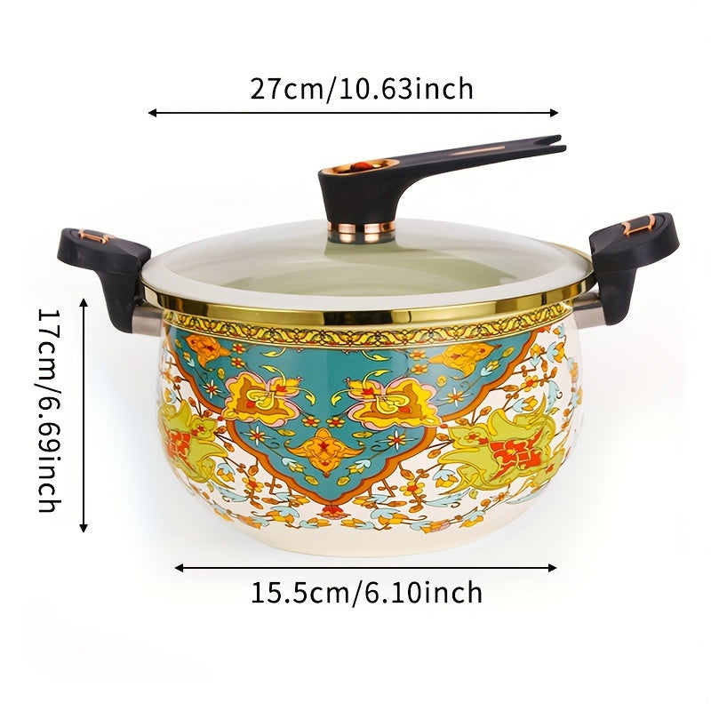 Enamel Micro-Pressure Cooker Set 1 Piece Induction Compatible No Electricity